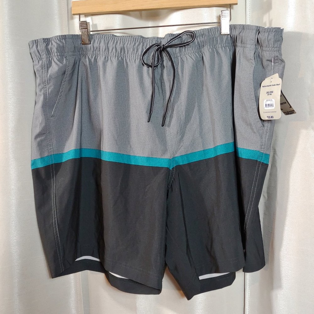 George Men’s 3XL Color Block Pull on Hybrid Stretch Swimming Shorts